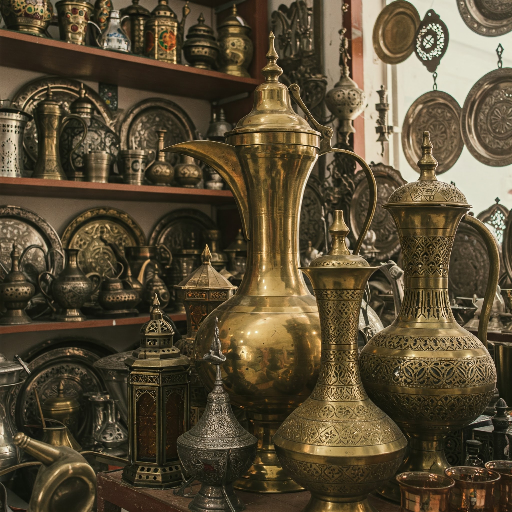 Vintage Arabic Decoratives & Traditional Coffee Pots
